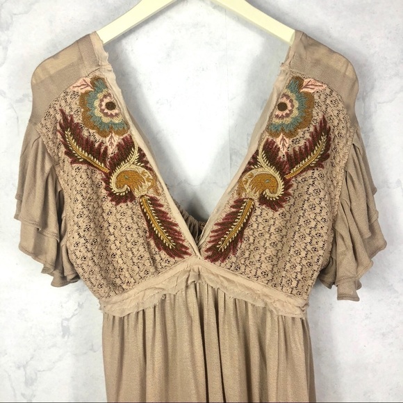 [Free People] Tan Fiesta Nueva Tunic - Picture 3 of 8